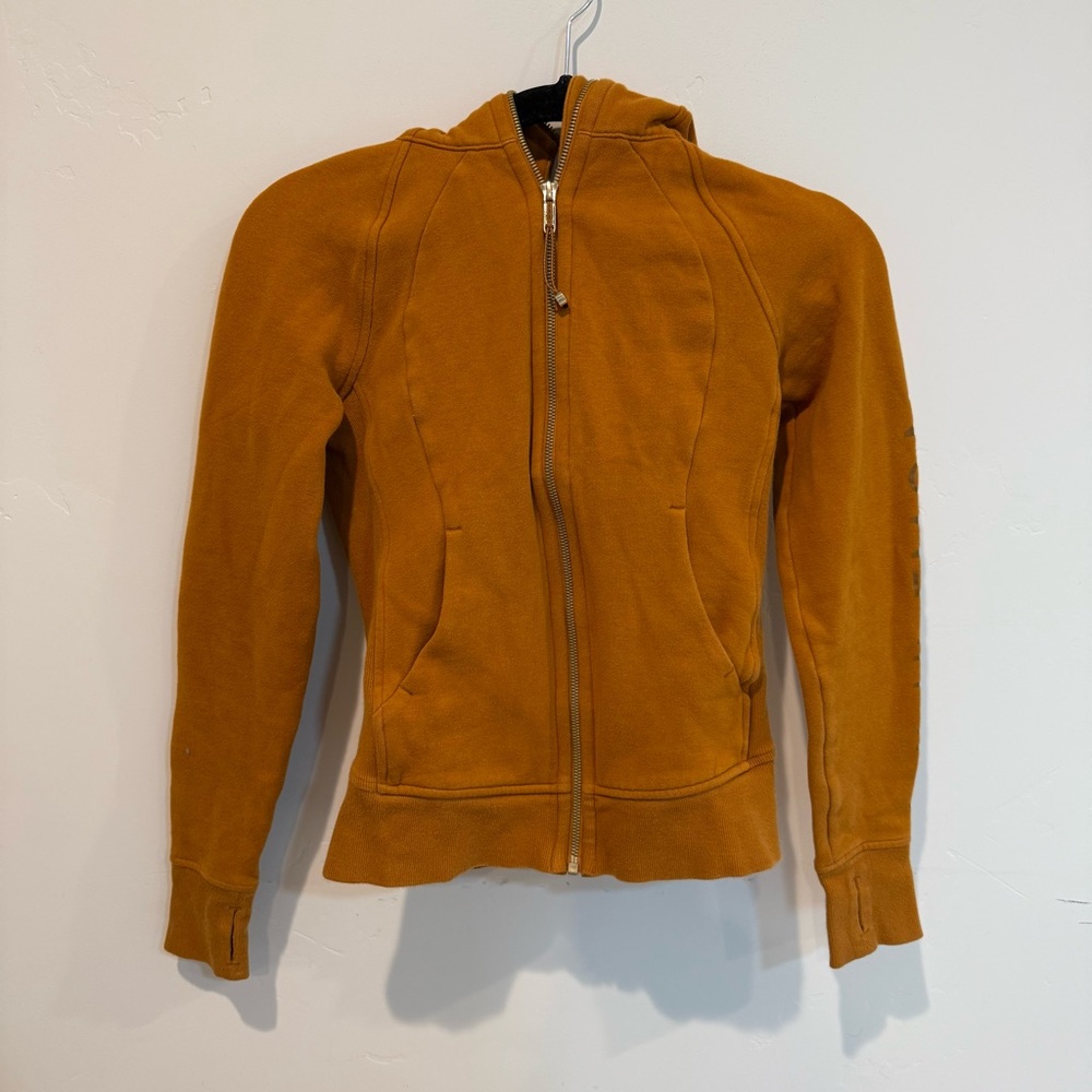 Lululemon Suba Fools Gold Women's Orange Zip-Up Hoodie Size 2 Athleisure Fall
